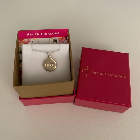 Helen Ficalora Jewelry - Helen Ficalora Sterling Silver LOVE Disc Necklace